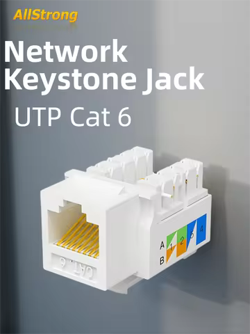 50 Pieces,Network Keystone Jack,UTP Cat 3/5e/6 Unshielded,RJ45/RJ11 Port 90 Degree for Network Patch