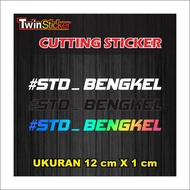 Sticker STD Workshop Cutting Sticker Motorcycle Helmet Click Beat Vespa Supra Genio Nmax Aerox