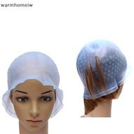 warmhomeiw Silicone Hair Styling Coloring Cap + Hook Needle Color Dye Highlighting Dye Cap MEI