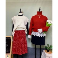 2hand sweater/2hand chiffon skirt