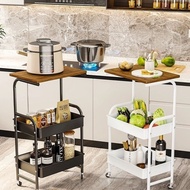 Trolley Rack Kitchen Floor Multi-Layer Living Room Beauty Salon Movable Bookshelf with Wheels Snack Storage Trolley