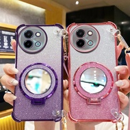 YBD Hanging Rope for Crossbody Straps Phone Case for Vivo Y38 Y18 Y58 Y28 Y200i T3X 5G Sparkling Pow