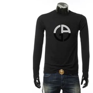 100% Original Armani Exchange AX EA7 Black Long sleeve shirt men Round neck man Baju putih lelaki Su