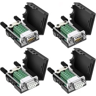 4PCS DB9 Breakout Connector,Solderless Breakout Board RS232 D-SUB Male Female Screw Terminal Block w