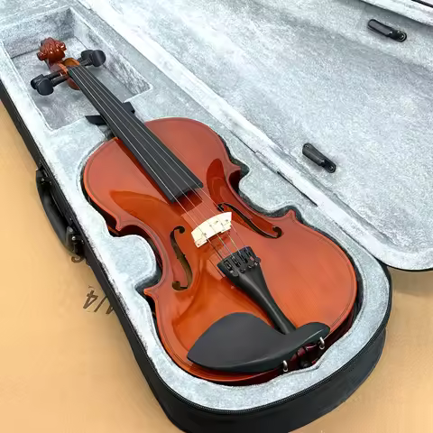 Student Children's Violin 4/4 1/16 Wooden Violin with Hard Case, Shoulder Rest, Bow, Strings, Mute