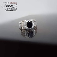 cincin lelaki permata hitam silver 925, cincin lelaki perak 925 batu hitam, silver 925 men ring in b