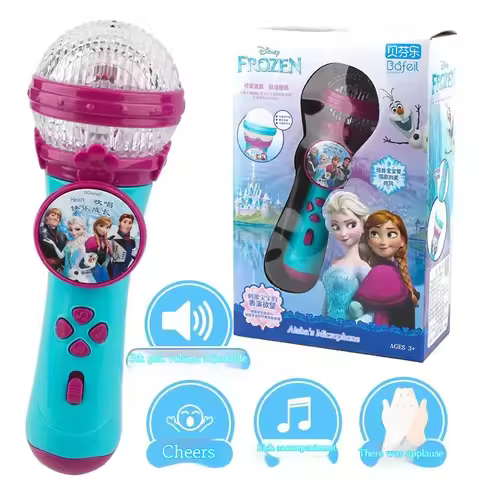 Cartoon Frozen Elsa Anna Princess Anime Singing Microphone Toys Music DSN Frozen Microphone Song Bir