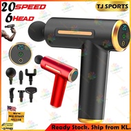 Massage Gun 20 Speed 6 Head Sport Fitness Slim Detox Health Body Massage Machine Gym Muscle  Ready S