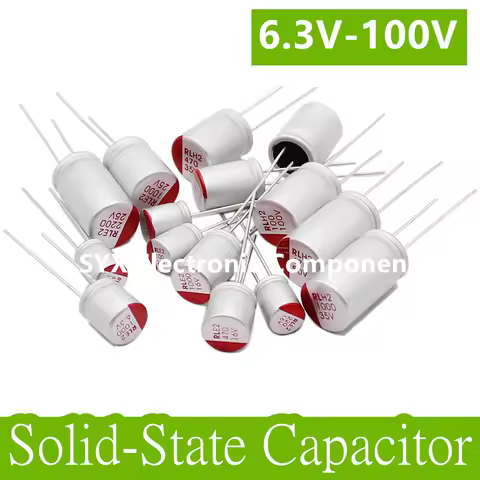 10Pcs Solid-State Capacitors DIP 6.3v 10v 16v 25v 35v 50V 63V 100V 100uf 220uf 330uf 470 560uf 680uf