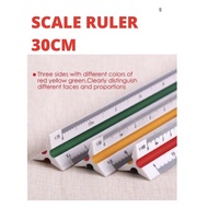 Triangle Scale Architect Engineer Technical Ruler 12" (30cm) Triangular Ruler Scale Ruler @Cassandra