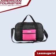 HITAM American TOURISTER Folding Bag Travel Accessories Black Pink Color