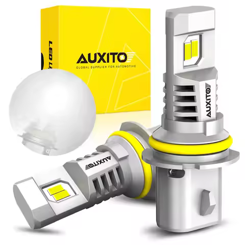 AUXITO 2Pcs 30000LM 9007 LED Bulb Super Bright HB5 Headlight With High & Low Beam 6500K White Head L