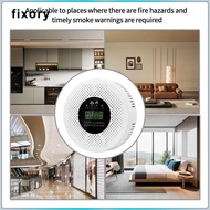 [fixory] 2 in 1 Smoke & CO Leak Detector LCD Display Detector Portable CO Alarm Detector CO Monitor 