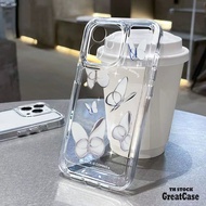 Butterfly กันกระแทก Space Case สำหรับ for iPhone 11 13 12 14 Pro Max 14 Pro 7 8 Plus XR XS Max 12 13 Pro 14 Plus SE กล้องป้องกัน
