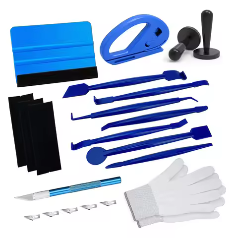 Car Vinyl Wrap Tools Tint Film Kit Gripper Magnet Holder Vinyl Wrap Gloves Felt Squeegee Safety Cutt