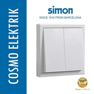 Simon E3 IB Double Series Switch 2 Gang 1 Way White 301022