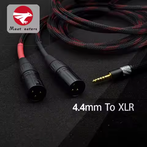 HIFI balance 4.4mm to 2 XLR Male 3 Pin Audio Cable / Canare cable with Magnetic ring for Mp3 pha2a w
