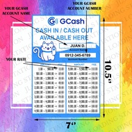 ▼ ◊ ☫ ♞,♘GCASH FEE RATE CUSTOMIZED RATE (LAMINATED/PVC) SIGNAGE