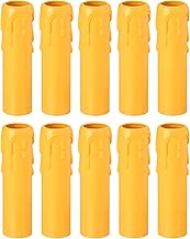PATIKIL Pack of 10 Socket Cover Candelabra Base for E14 Chandelier 25 x 100 mm Yellow