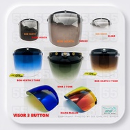 VISOR BOB HEATH MHR JET MHR 3 BUTTON CLEAR/SMOKE/DARK/2 TONE/SIANG MALAM