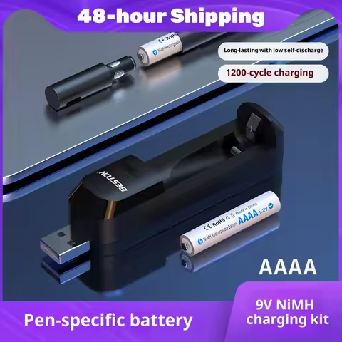 AAAA Rechargeable Battery 400mAh 1.2V Ni-MH with Charger, Long-Lasting for Digital Stylus, Xbox Cont