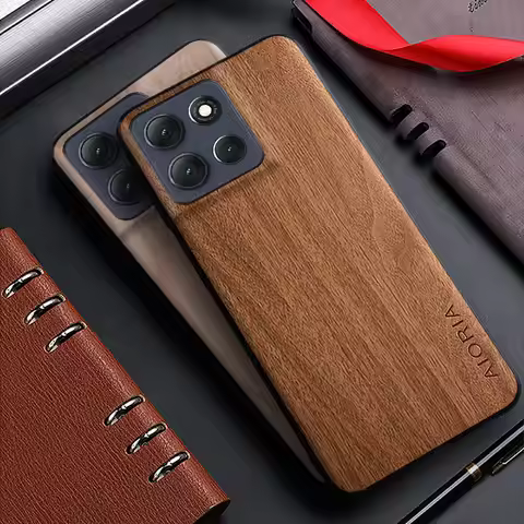 Case for Motorola MOTO G86 G56 G15 G05 G85 G55 G45 G35 E15 Power funda bamboo wood pattern Leather c