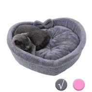 เตียงนอนรูปหัวใจ Tempat Tidur Kucing Lucu สำหรับแมวลูกสุนัขผ้าฝ้ายกำมะหยี่นุ่มเตียงนอนแมวอบอุ่นรังสัตว์เลี้ยงอุปกรณ์เสริมสำหรับแมว Maoke