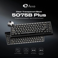 AKKO CLEAR TRANSPARENT BLACK 5075B PLUS WIRELESS HOT SWAPPABLE MECHANICAL KEYBOARD WITH PIANO PRO V3