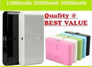 *2to4Days* 12000mah 20000mah Powerbank Power Bank Mobile Portable USB 1A 2.1A battery charger 30000 Xiaomi Redmi LG HTC Samsung Sony Nokia Acer Asus Apple