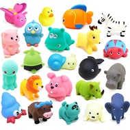 【Exclusive Discount】 1pc Cute Animals Baby Bath Toy Duck Fish Soft Rubber Float Squeeze Sound Swimmi