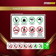 Sticker Etika di Tandas | Toilet Etiquette Sticker | Public Toilet Sticker | Etiquette Toilet Signag