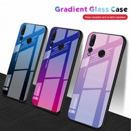 Huawei Nova 4 3 3i 3e Case Gradient Tempered Glass Hard Phone Cover