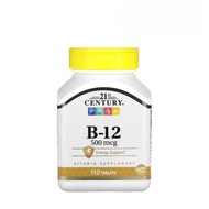 21st Century Vitamin B-12 500mcg | 110 Tablets | Energy, Nervous System & Red Blood Cell Support