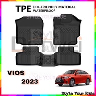 DSTWEI TPE Car Mat Car Carpet Karpet Kerete TPE compatible for TOYOTA VIOS 2023-2025 Carmat