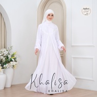 KHALISA DRESS, white and black gamis made of ceruty babydol material, luxury brocade, wedding recept