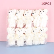 Senia 10pcs 12cm หมีดอกไม้ช่อของเล่นการ์ตูนตุ๊กตาตุ๊กตาหมีช่อวันจบการศึกษาวันเกิดงานแต่งงานของขวัญปา