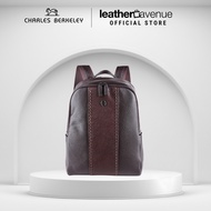 Charles Berkeley ASHFORD Men's Backpack Genuine Cow Leather Dark Brown Backpack (KP-18158)