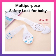 AWM Multi-function Child Baby Safety Lock Flexibile Cupboard Cabinet Door Drawer Latches 宝宝抽屉安全锁 Kunci Bayi Pintu Laci