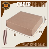 Kraft Packaging 20x20x5 cm | Cake | Rice BOX | Donut Box | Inner Lamination | Food box | Craft eco | Food Box | Donut Box