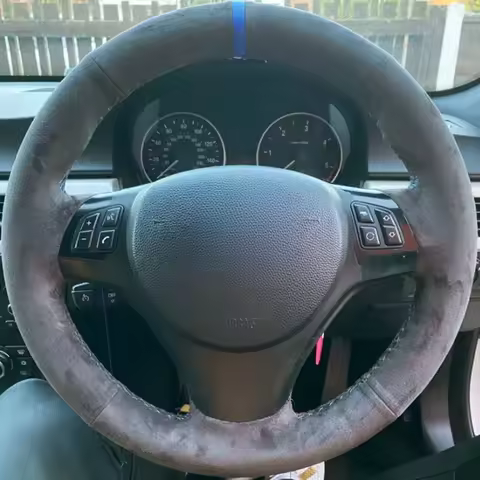 Custom Car Steering Wheel Braid Cover Suede 100% Fit For BMW M Sport M3 E90 E91 E92 E93 E87 E81 E82 
