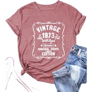 Men's cotton T-shirt Vintage 1973 Shirt Women 50th Birthday Gift Tshirt Funny 50 Years Old Tee Birthday Party T-Shirt