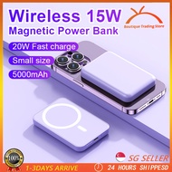 【SG STOCK】5000mAh 15W/20W Magnetic Wireless Powerbank  Fast Charging Battery Compatible With i-Phone