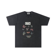 เสื้อยืดแขนสั้นผู้ชาย KITH Box 25SS BUTTERFLY VINTAGE ลายผีเสื้อหลากสี ทรงหลวม สไตล์ฤดูร้อน คอกลม ผ้