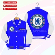 Chelsea FC Kids Varsity Baseball Jacket Free Name Chelsea Football Club Varsity Baseball Jacket/