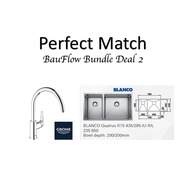 BLANCO Quatrus Stainless Steel Sink BUNDLE With GROHE Mixer tap