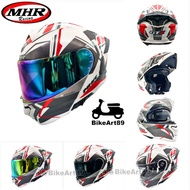 MHR FU935 Full Face Helmet White Red Double Visor Flip Up Y16 Y15 SYM NINJA Z250 R1 R15M R15 R25 MT2