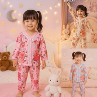 SIBULAT 84 GIRLS' PAJAMAS FULL PRINTING BEAR MOTIF AGES 1-6 YEARS