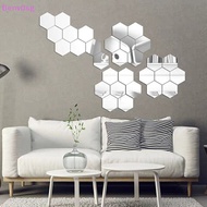 Benvdsg&gt; 12Pcs Hexagonal Frame Stereoscopic Mirror Wall Sticker Decoration well