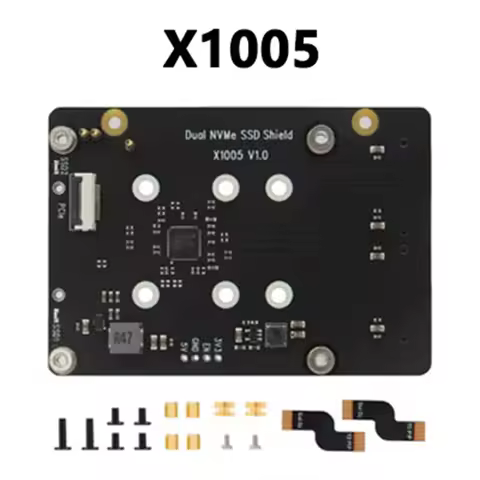 X1005 Dual NVME SSD Shield Pcle To M.2 Dual SSD For Raspberry Pi 5 Supports Hailo-8 AI Accelerator