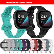 Watch Band For Fitb Versa 4 3 Sense 2 1 Silicone Strap Bracelet Adjustable belt Wristband Versa3/4 S